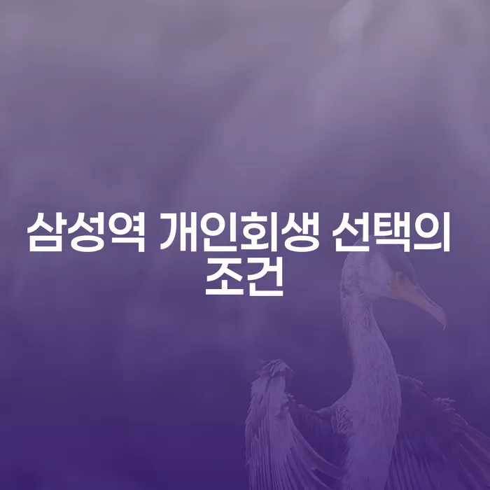 삼성역 개인회생 선택의 조건