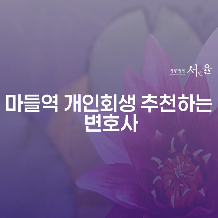마들역 개인회생 추천하는 변호사