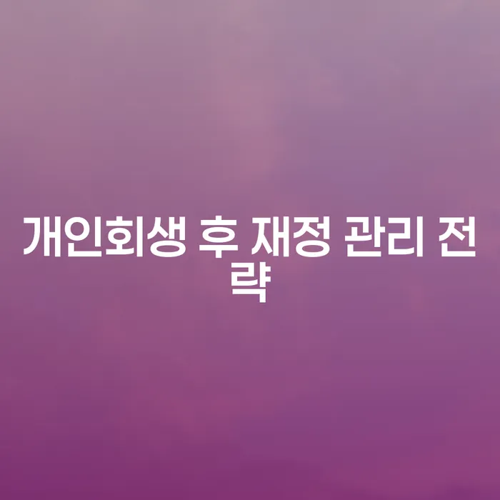 개인회생 후 재정 관리를 어떻게 해야 할까요?